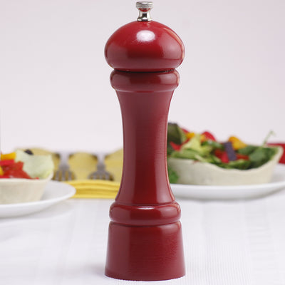 08651 8 Inch Windsor Pepper Mill, Red, Table View