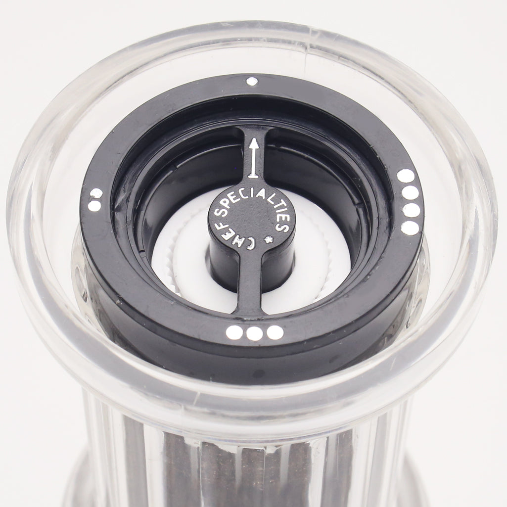 01751 Bottom View, 4 Stage Adjustable Ceramic Grinding Mechanism 