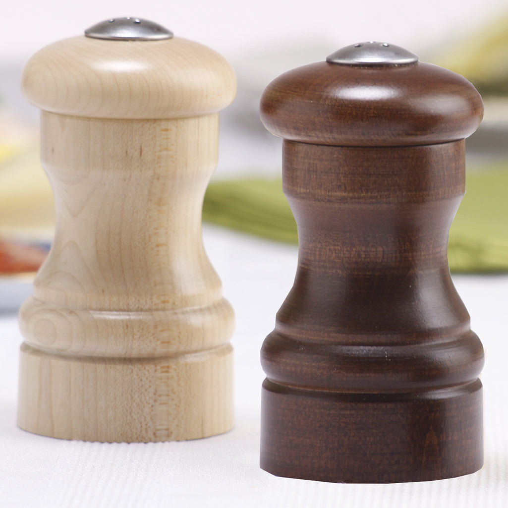 04256 4 Inch Capstan Walnut Pepper Shaker and Natural Salt Shaker Set