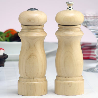 06200 6 Inch Salem Pepper Mill & Shaker Set, Natural, Table View