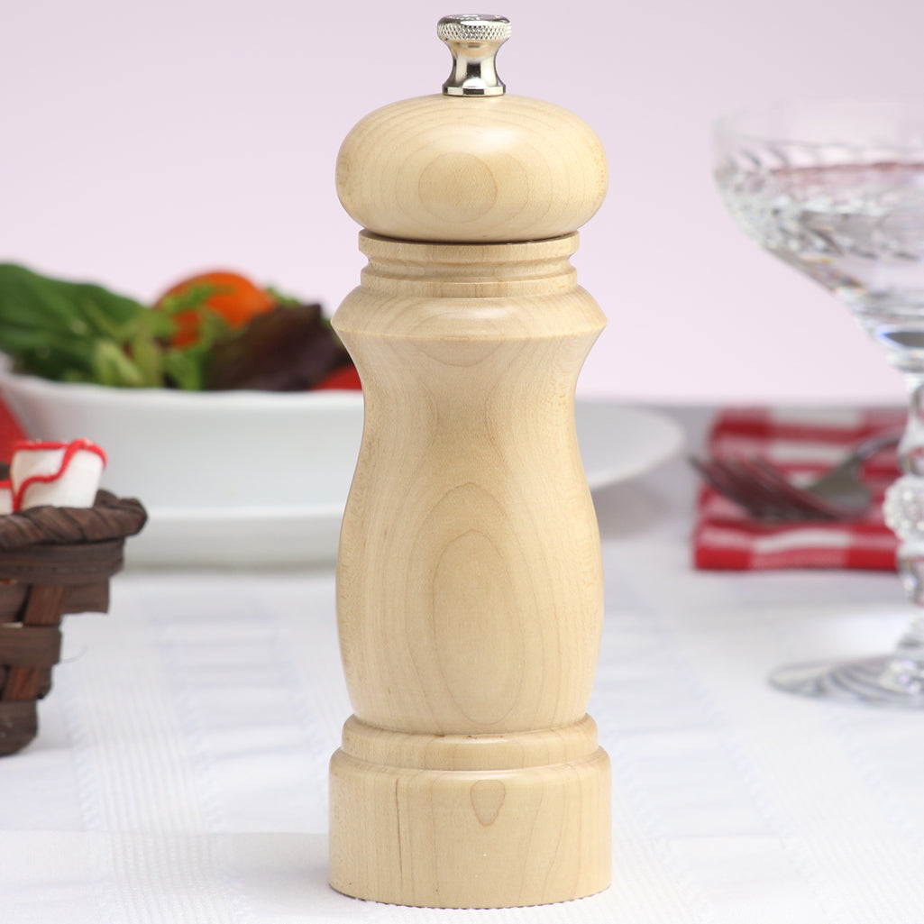 6 inch Salem Natural Custom Monogram Pepper Mill