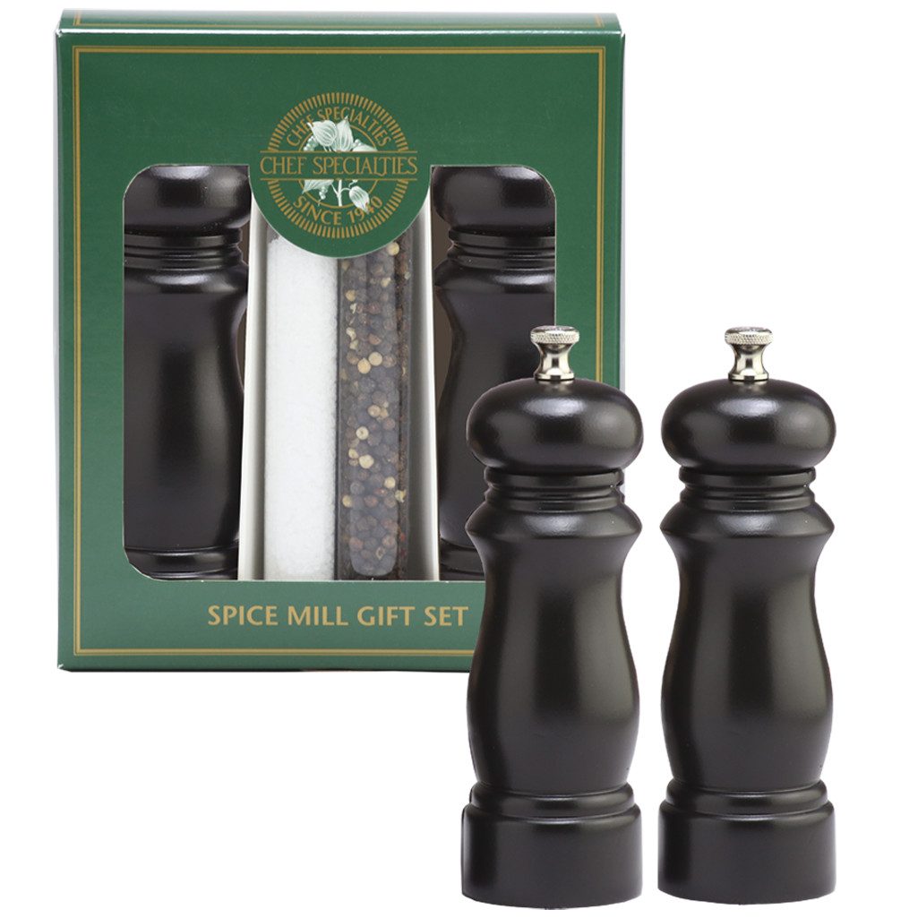 06307 6 Inch Elegance Pepper Mill & Salt Mill Gift Set, Ebony