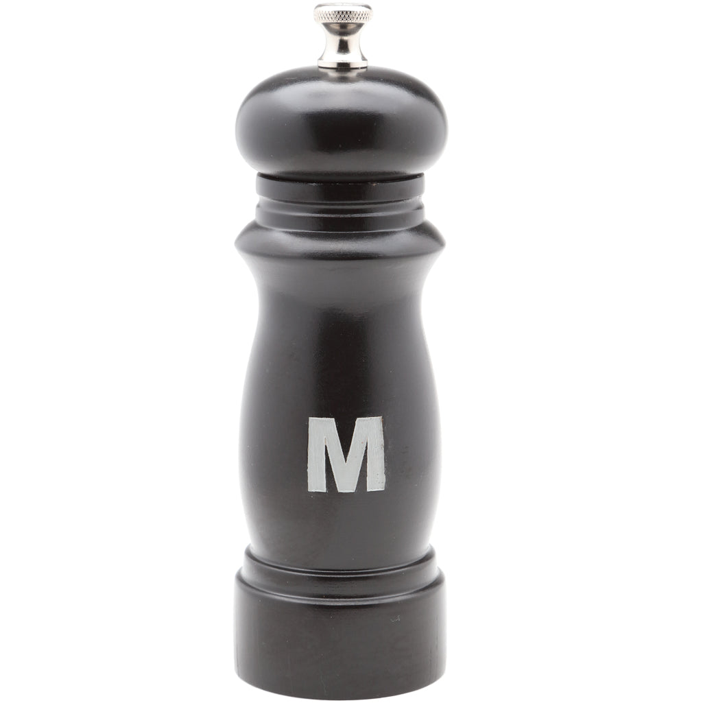 6 Inch Salem Ebony Custom Monogram Pepper Mill 