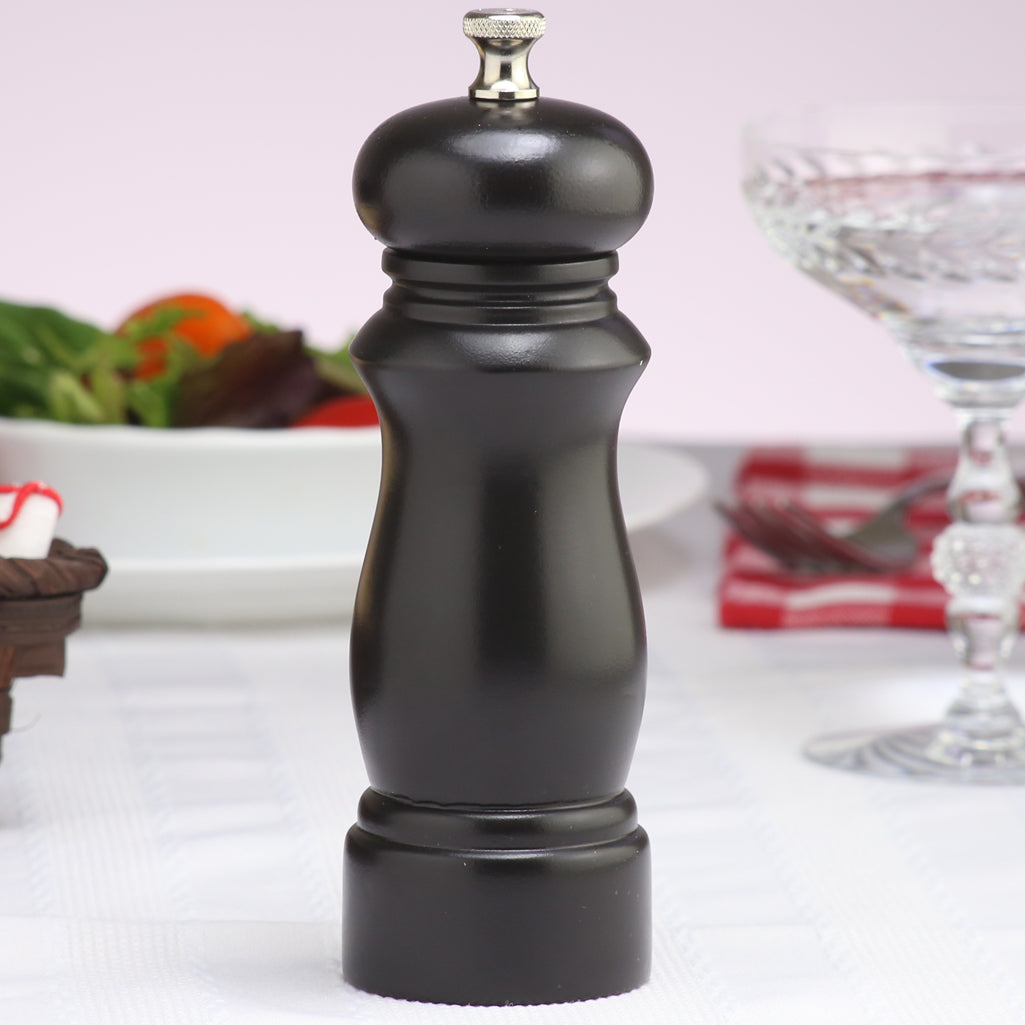 06350 6 Inch Salem Pepper Mill, Ebony, Table View