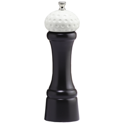 08510 8 Inch Pepper Mill with Black Finish and White Golf Ball Replica Resin Top