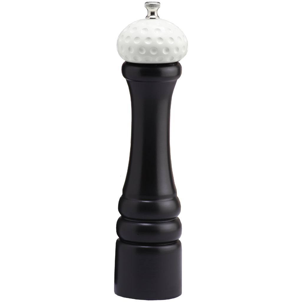 10510 10 Inch Pepper Mill with Black Finish and White Golf Ball Replica Resin Top