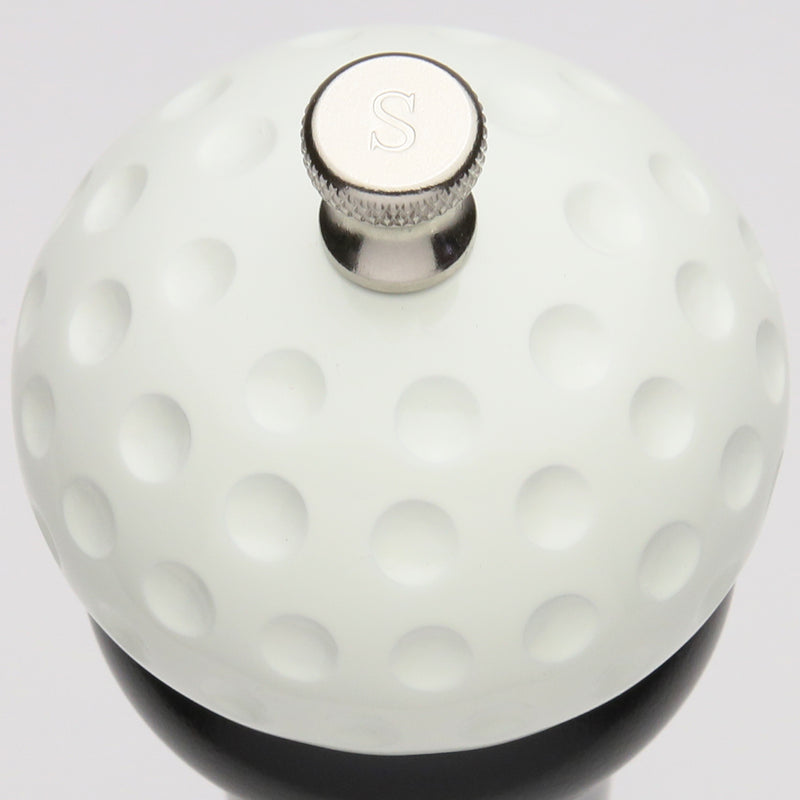 10512 10 Inch Salt Mill with Black Finish and White Golf Ball Replica Resin Top