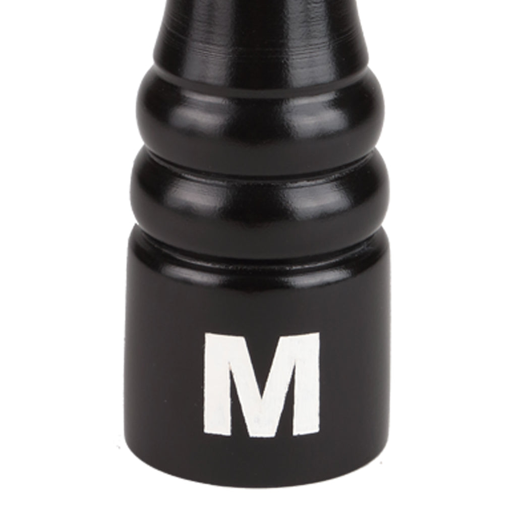 Custom M Monogram with white color-fill, close up