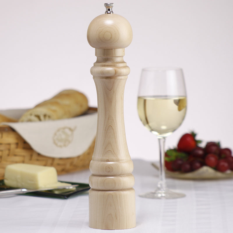 12 Inch Natural Pepper Mill with Custom Monogram