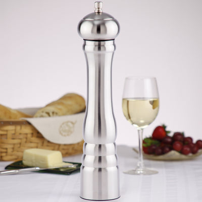 12401 12 Inch Prentiss Stainless Pepper Mill, Table View