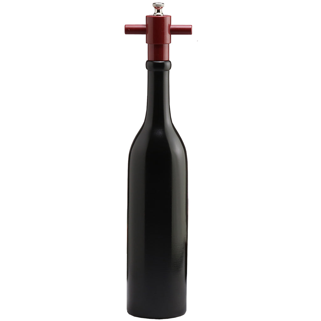 Chef Specialties 14.5 Inch Wine Bottle Replica Pepper Mill with Gloss Ebony Finish, 16006