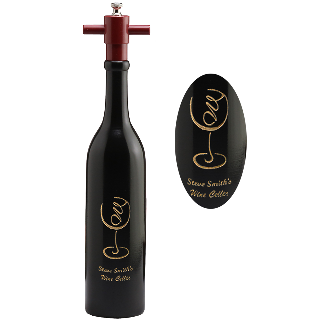 16006 14.5 Inch Wine Bottle Pepper Mill, Wine Glass Edition 