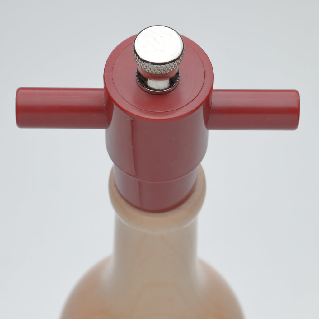 16008 Natural Wine Bottle Salt Mill Top View