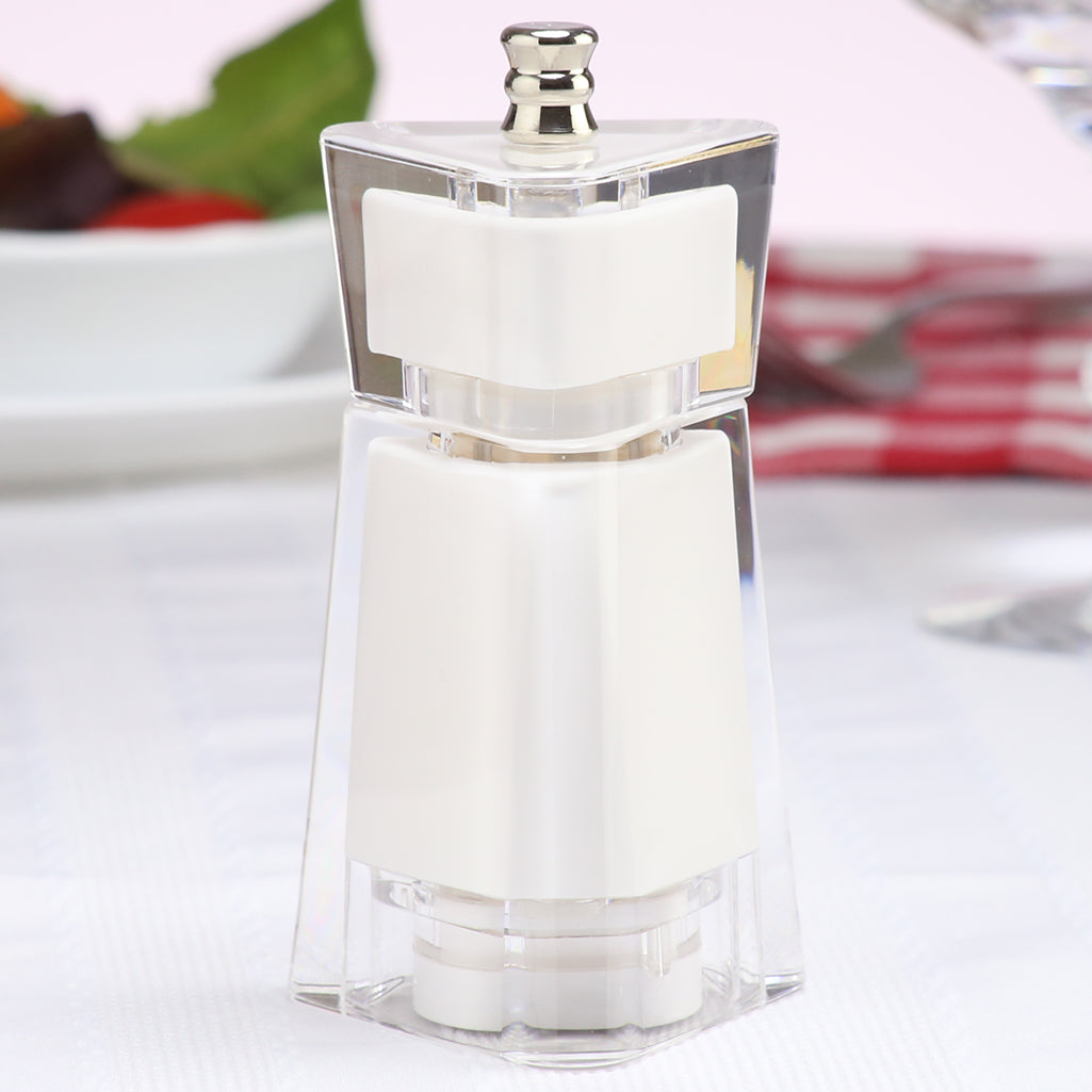 4.5 Inch White Acrylic Salt or Pepper Mill 29451