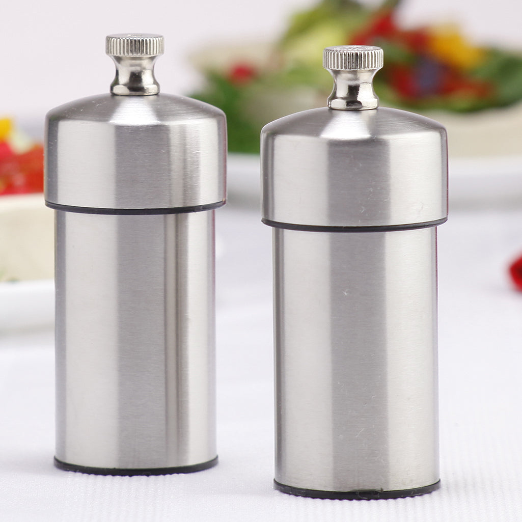 Salt and Pepper Grinder Set - Salt and Pepper Shakers for Professional Chef  - Best Spice Mill with Brushed Stainless Steel, Special Mark, Ceramic