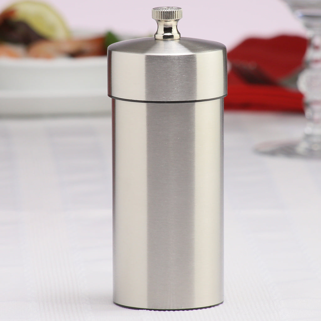 29922 5.5 Inch Futura Stainless Steel Salt Mill, Table View