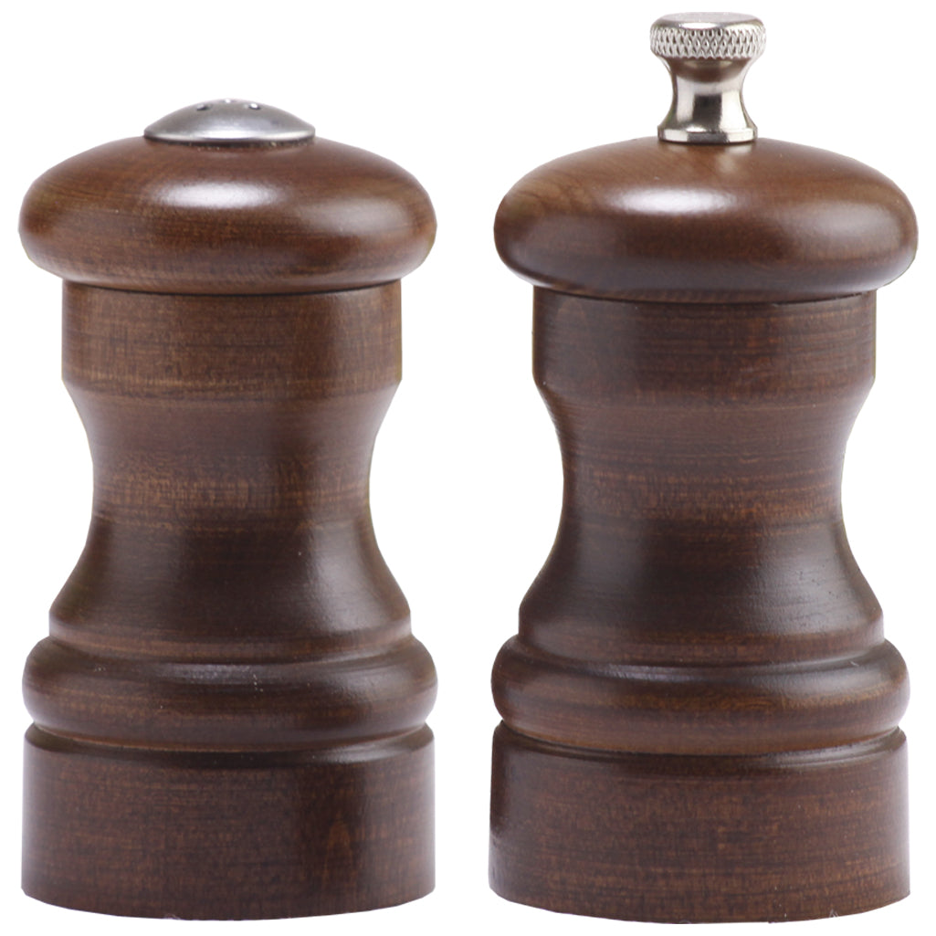 Maestro Gourmet Salt Shaker & Pepper Mill Set, Rubberwood - 6H