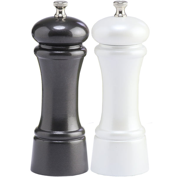 Chef Specialties 06106 6in Elegance Walnut Pepper Mill-Salt Shaker Set