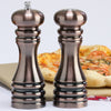 90070 7 Inch Acrylic Burnished Copper Pepper Mill & Shaker Set, Table View