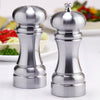 94500 5 Inch Westin Acrylic Pepper Mill & Shaker Set, Brushed Stainless Finish, Table View