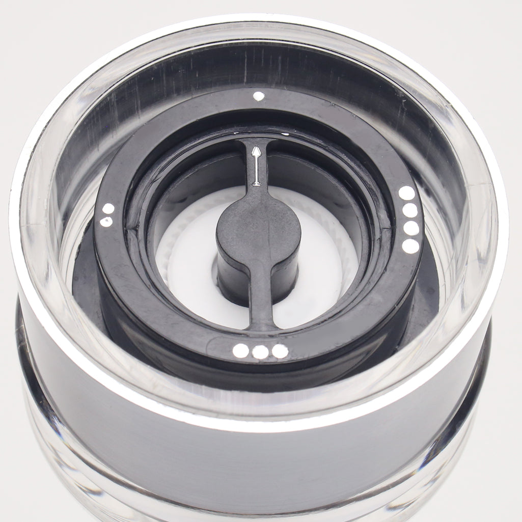 96851 Bottom View, 4 Stage Adjustable Ceramic Grinding Mechanism