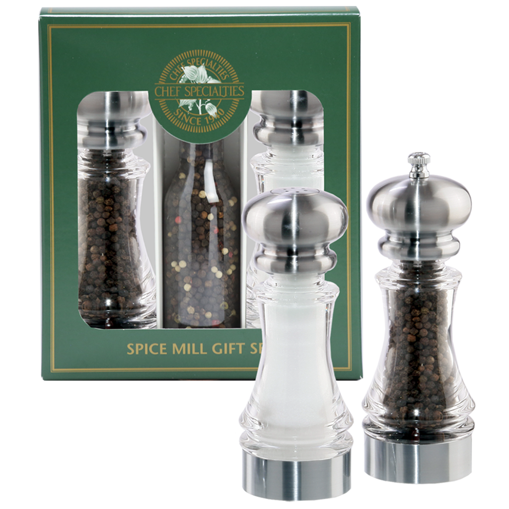 96856 7 Inch Lehigh Acrylic Pepper Mill &amp; Salt Shaker Gift Set