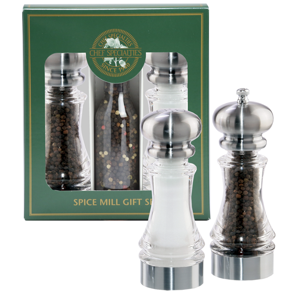 96856 7 Inch Lehigh Acrylic Pepper Mill & Salt Shaker Gift Set
