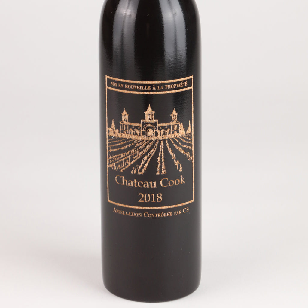 14.5" Engraved Wine Bottle Pepper Mill - Chateau Edition (New)